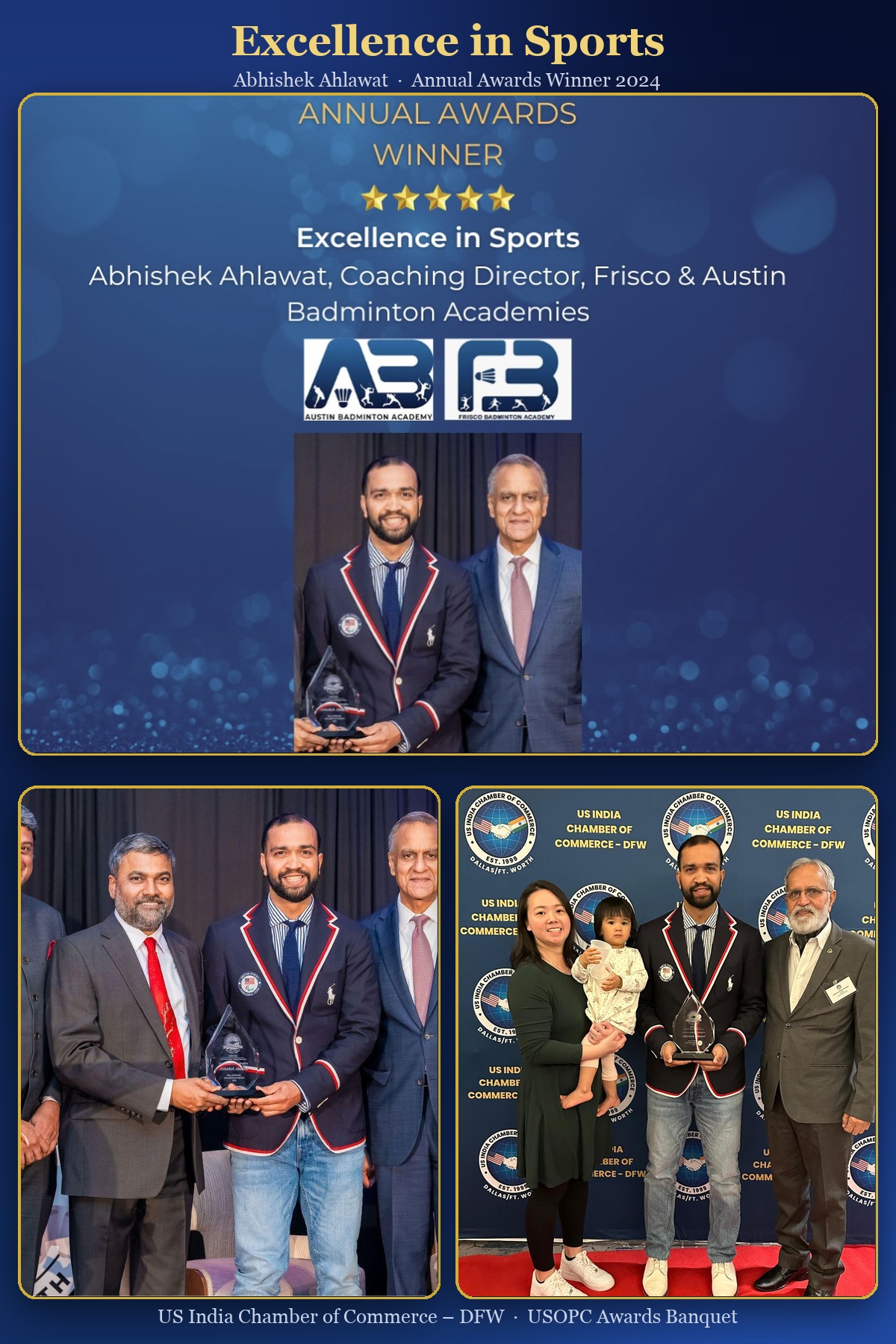 Coach Abhishek Ahlawat Honored with Excellence in Sports Award for Historic Badminton Achievements 🏸