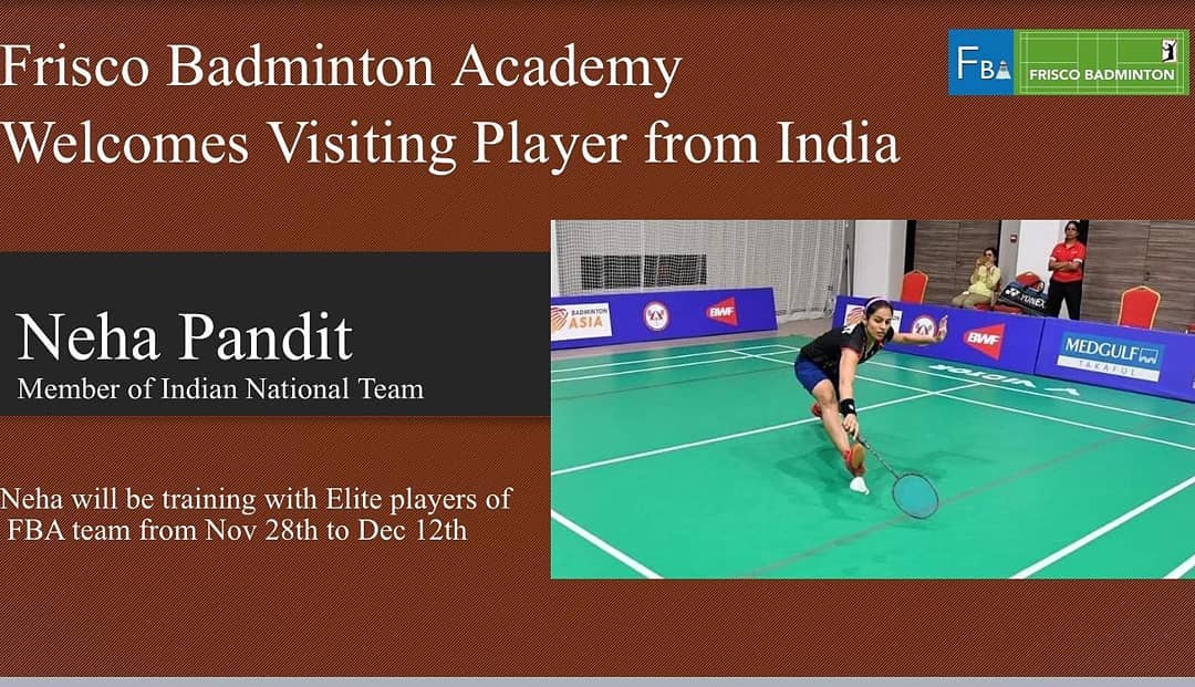 Welcome to Frisco Badminton Neha Pandit (member of team Indi…
