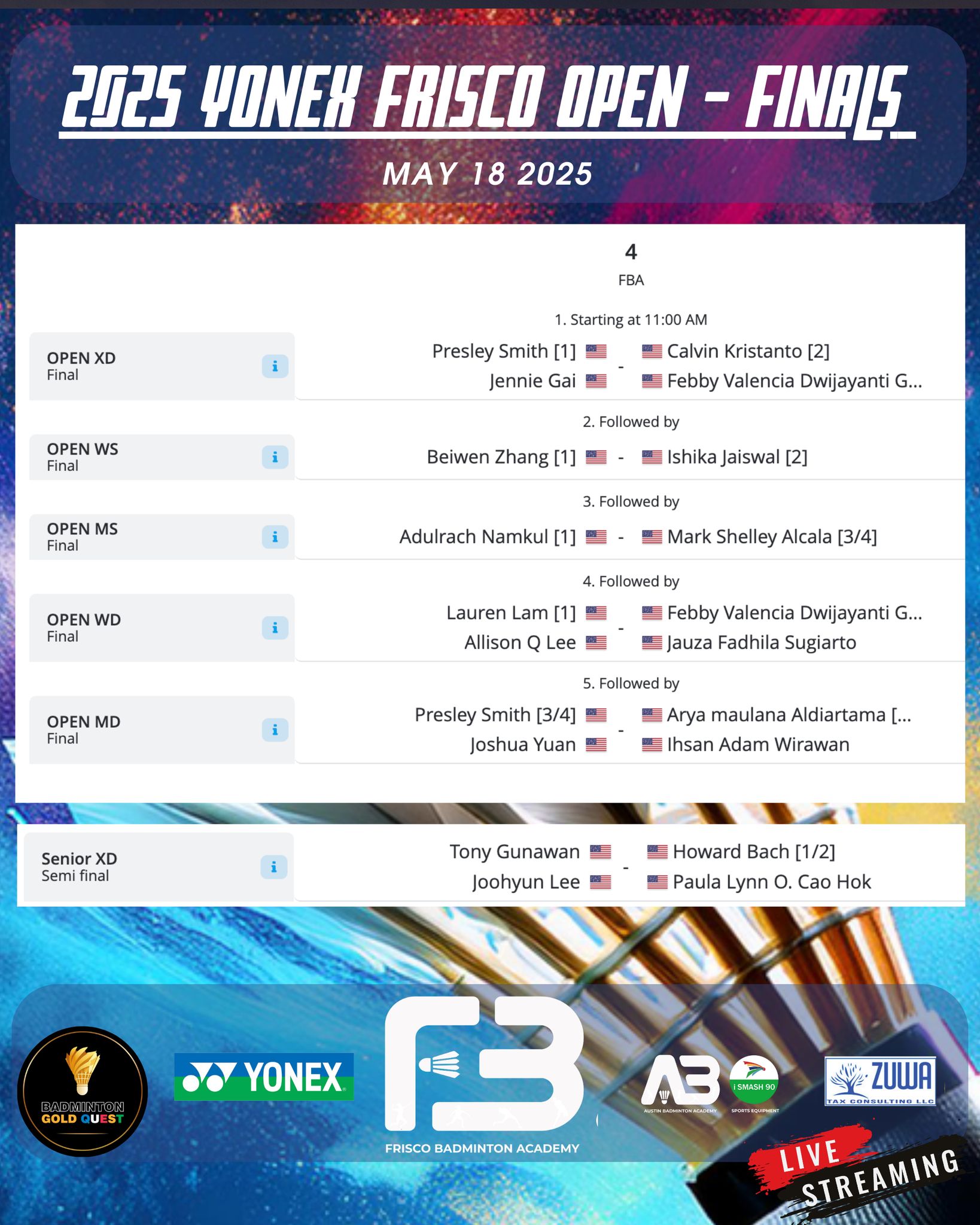 An epic weekend of badminton action in Frisco Open